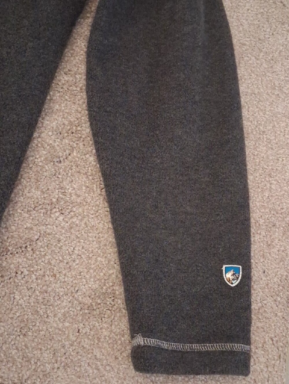Women's Kuhl Gray Mock Crewneck Fleece-Lined Alpaca Pollover.  (L) - Picture 6 of 10